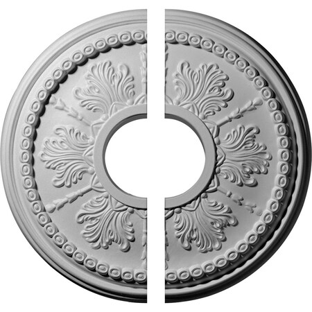 Ekena Millwork Tirana Ceiling Medallion, Two Piece (Fits Canopies up to 4 3/4"), 13 7/8"OD x 3 3/4"ID x 1 1/4"P CM13TI2